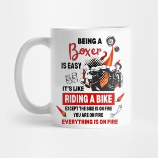 Funny Boxer is Boxing On Fire Mug